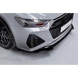 Накладка сплиттер на передний бампер Вариант2 на Audi RS6 C8